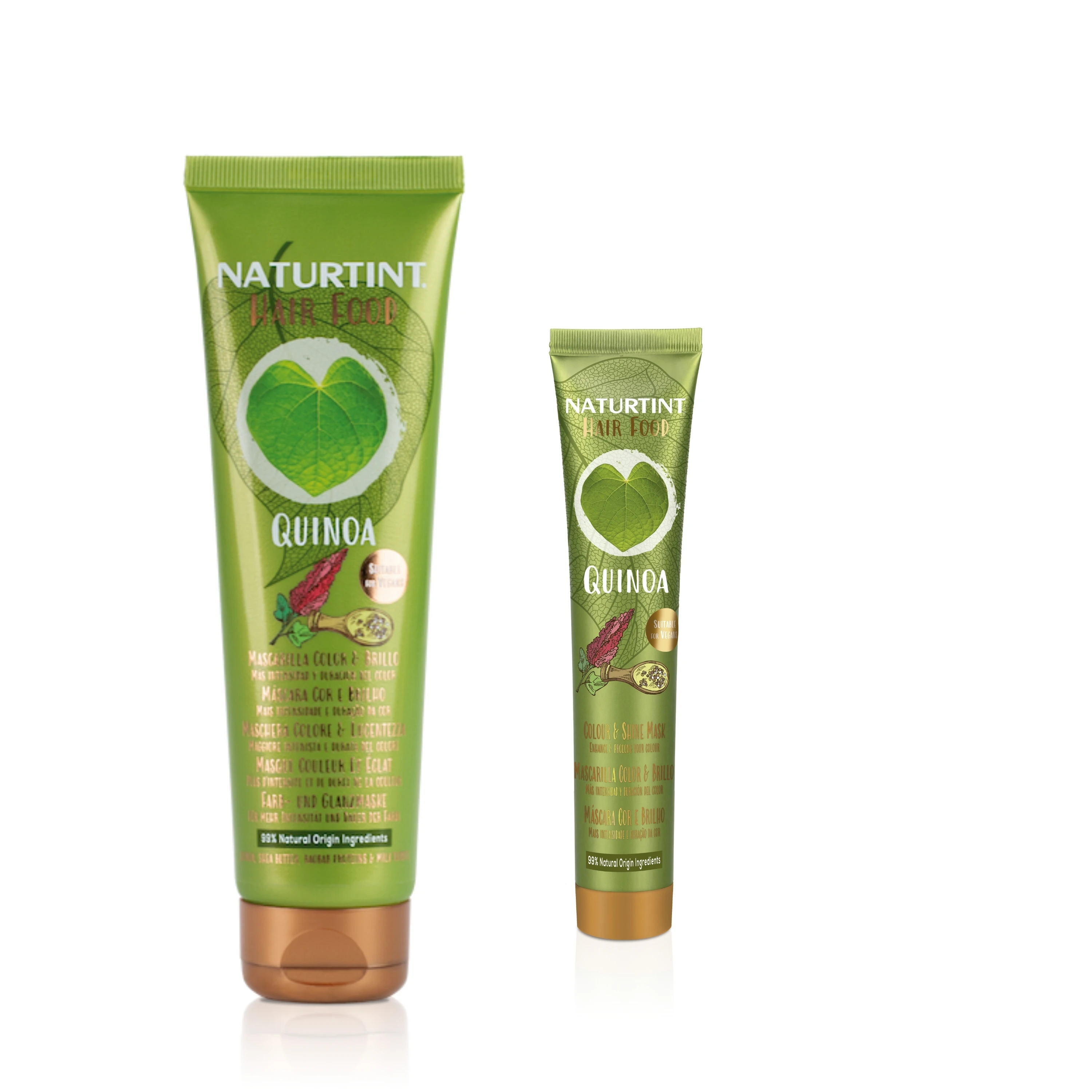 Naturtint Hair Food Mascarilla Quinoa + Extra Mascarilla 30ml, Prolonga la Intensidad, Brillo y Duración, +20% la Fijación del Color, Especial Cabello Teñido, 99% de Ingredientes Naturales, Apta Método Curly, 150ml