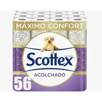 Pack 56 rollos papel higiénico Scottex acolchado