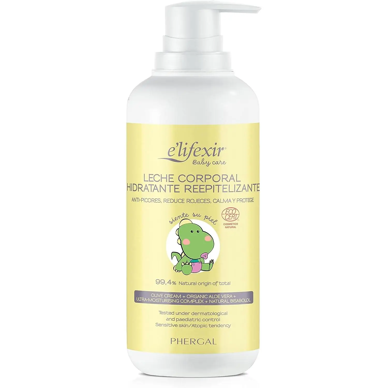 Elifexir Baby Care Leche Corporal Hidratante para Bebé | Calma y Protege | 99% Ingredientes Naturales | Hipoalergénica y Sin Parabenos | 400 ml