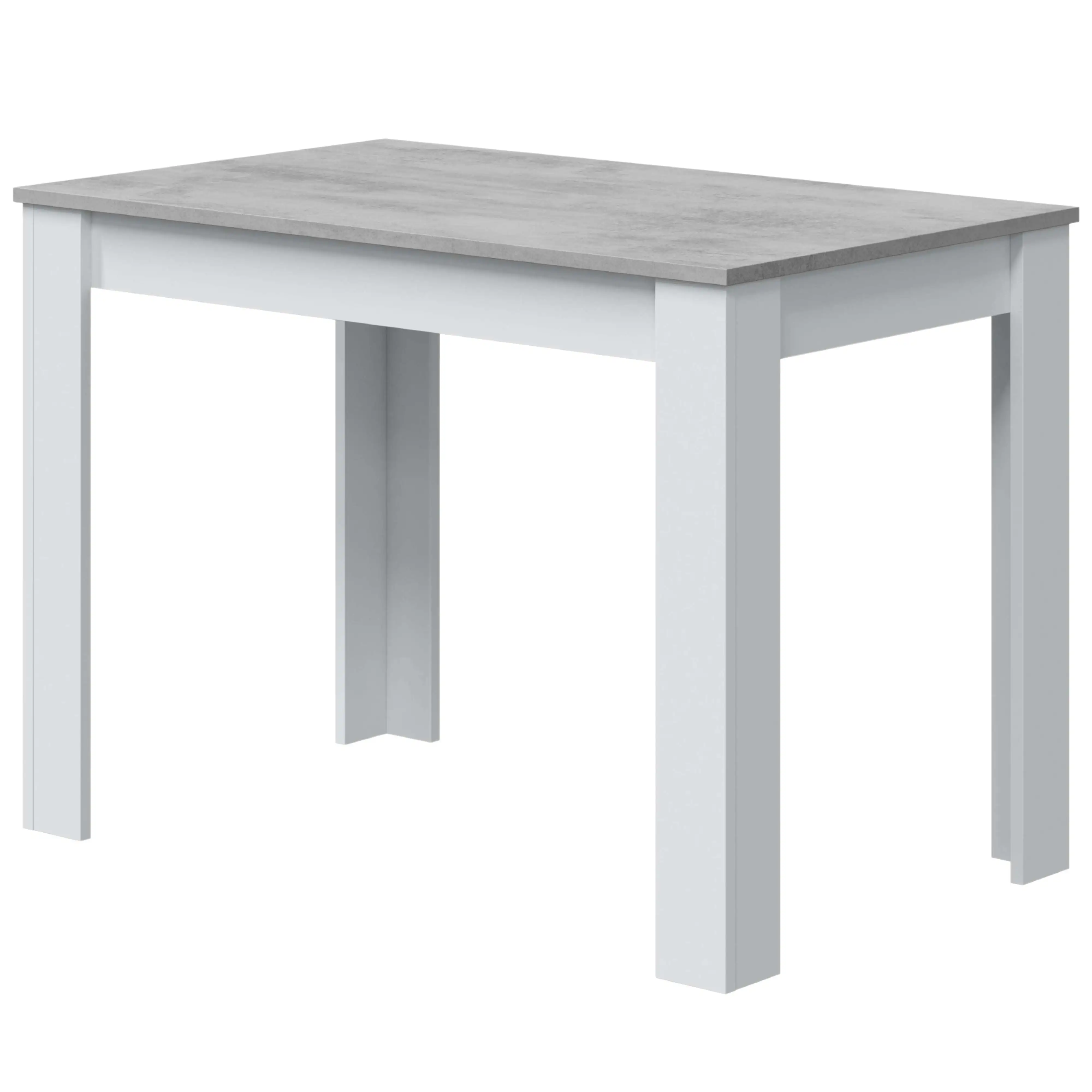 Miroytengo Mesa auxiliar Cloe para Cocina o Salón en Color Blanco Artik y Cemento con diseño Moderno 78x109x67 cm