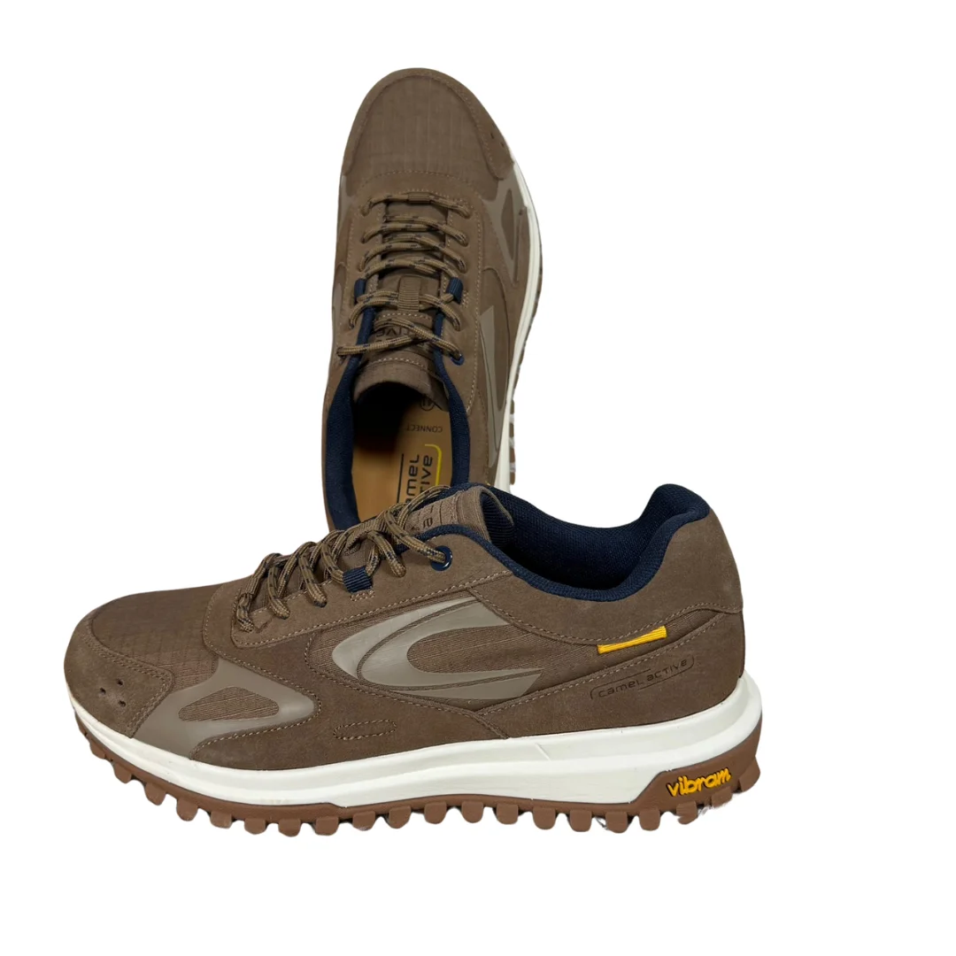 Camel active leather sneakers with non-slip water-resistant tex technology
