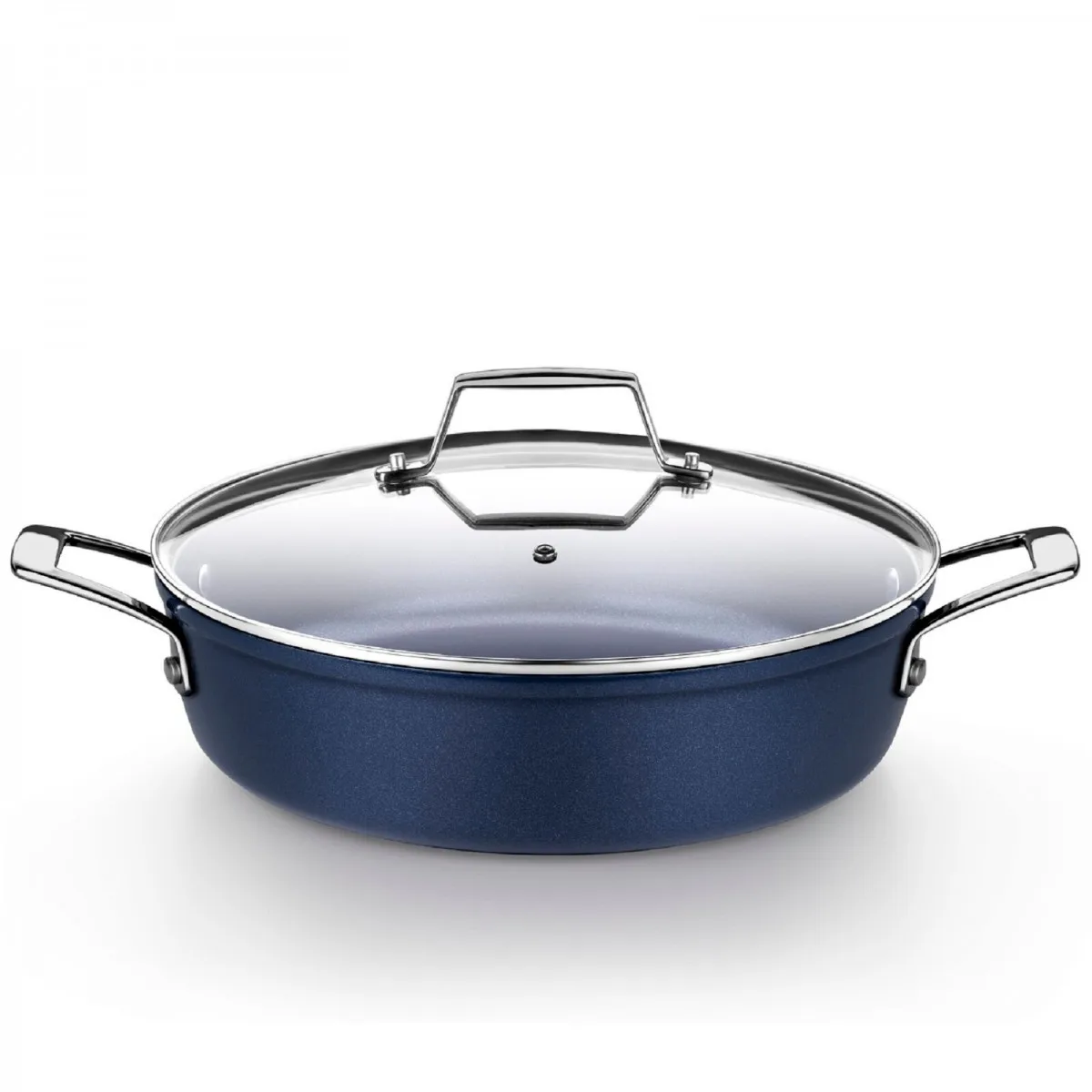 Monix Diamond-titanium non-stick forged aluminum low pan In 24 or 28 cm gas casserole, induction, ceramic hob