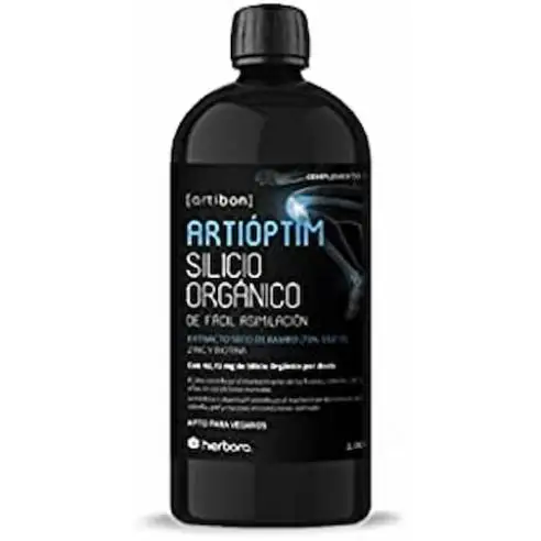 Herbora Artióptim Silicio Orgánico 1L - Complemento para Articulaciones, Huesos, Piel y Cabello - Con Magnesio y Zinc