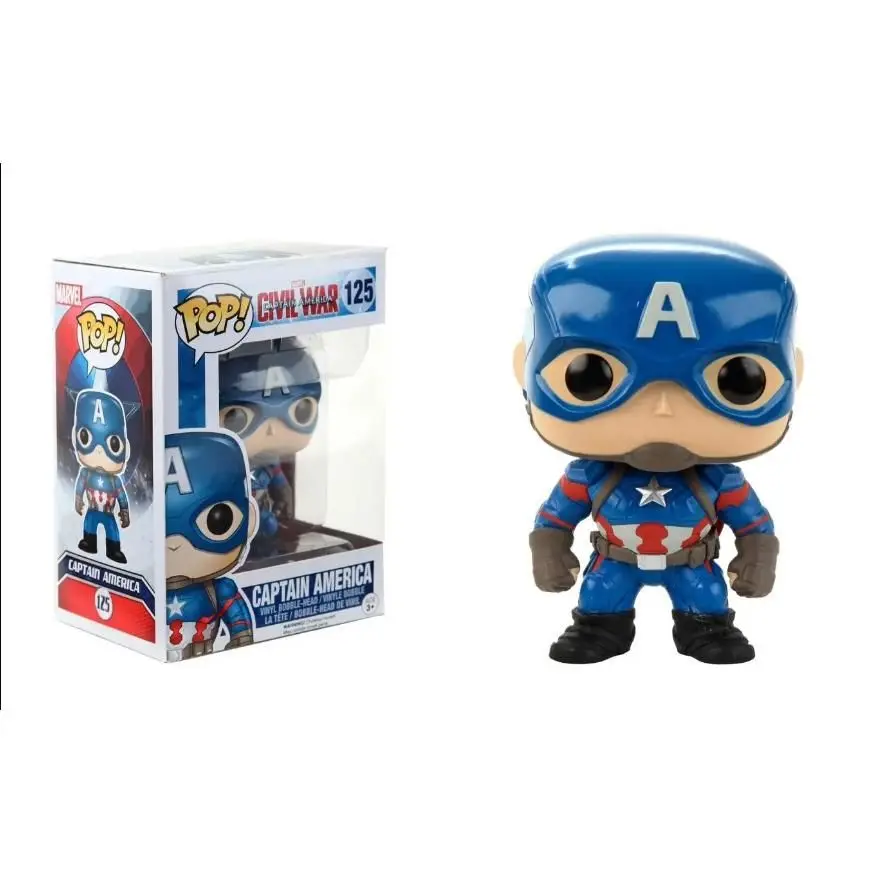 Funko Pop! Figura Coleccionable Captain America, Modelo 125, Vinilo Ideal Para Regalo, Envío Inmediato.