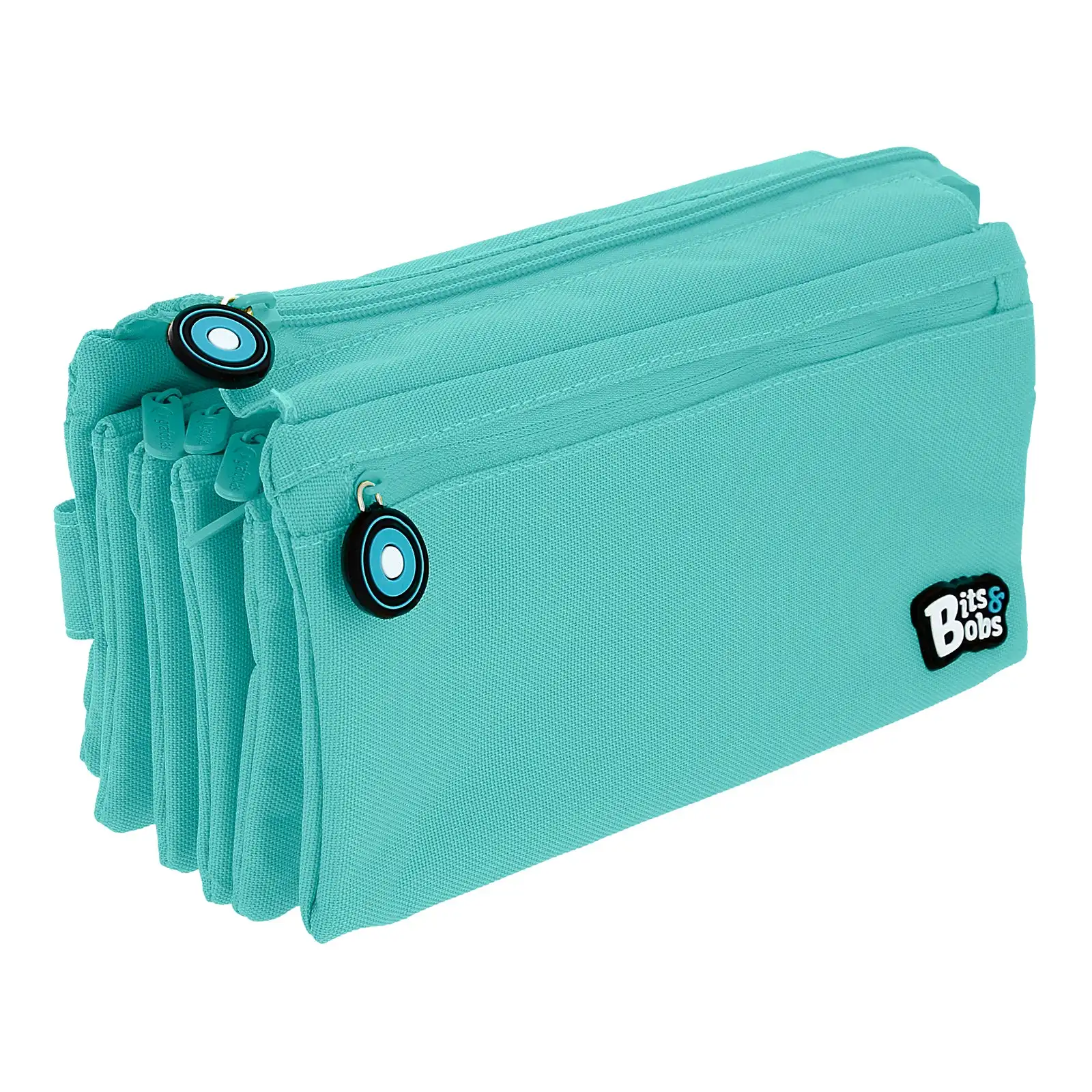 Grafoplás - Estuche Portatodo Cuádruple de Alta Capacidad para Material Escolar. Azul Claro