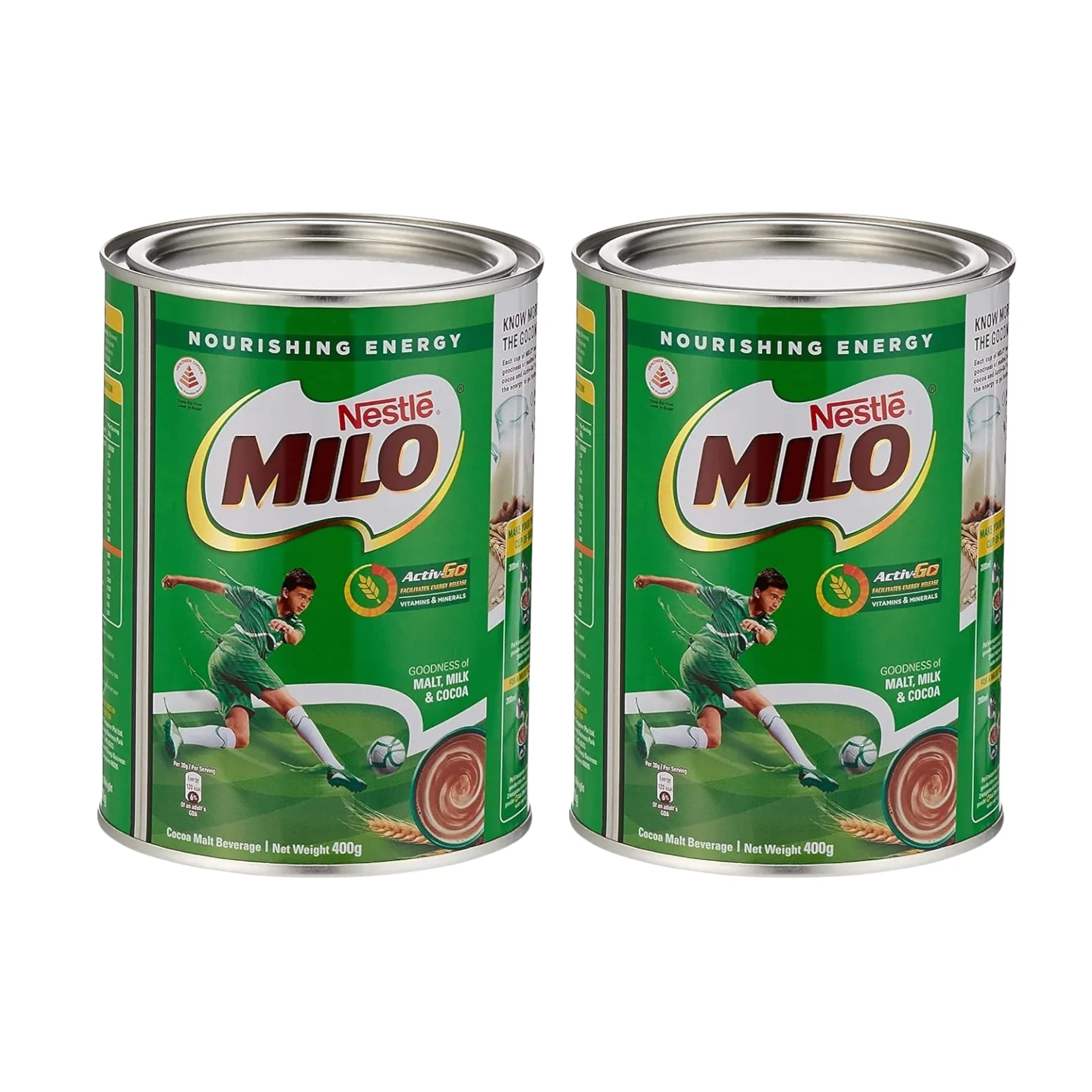 Nestlé Milo 400 Grs Bebida Instantánea de Chocolate - PACK 2 UNIDADES - QUMIR