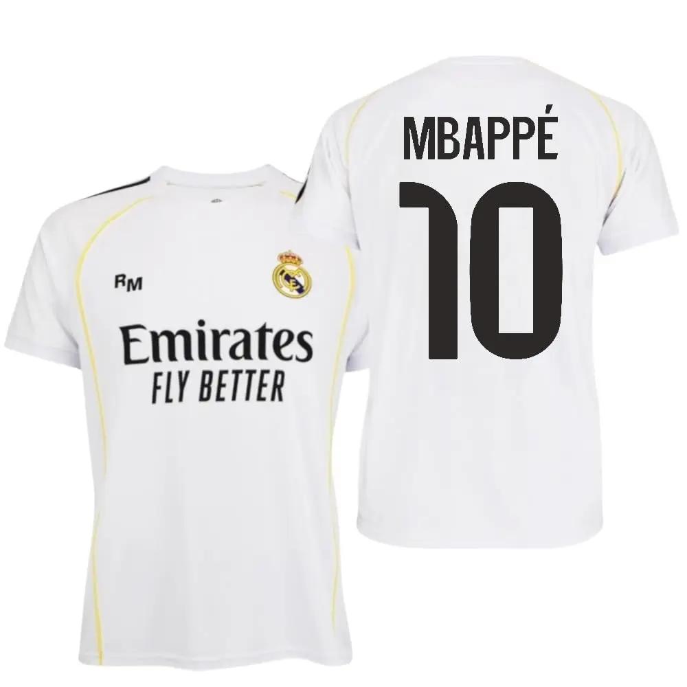 Real Madrid - Réplica Camiseta MBAPPÉ. Dorsal 10 - 1ª EQ 2025-26 - Licencia Oficial - Talla Adulto