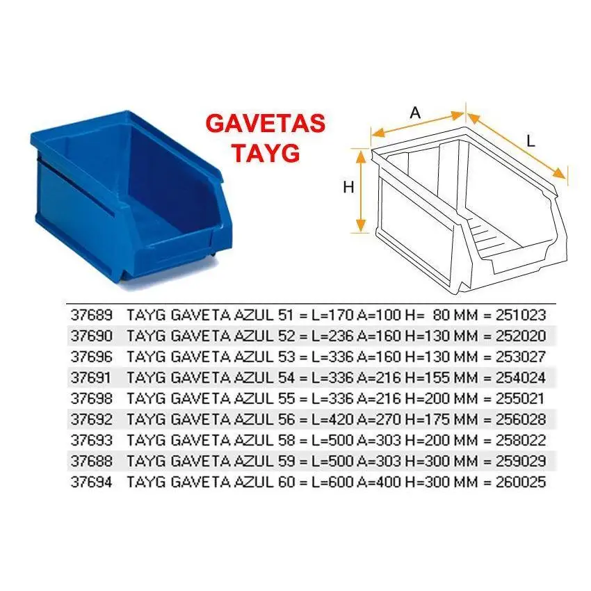 Gaveta apilable azul n.52 252020 tayg