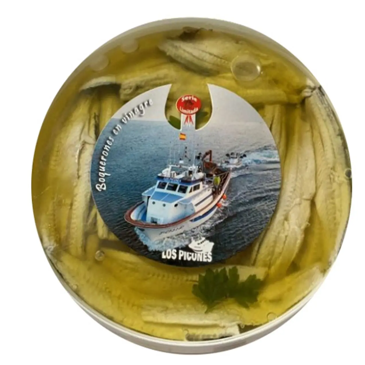 Los Picones Gourmet I Boquerones en Vinagre en Aceite de Oliva I Pandereta 400 gramos.