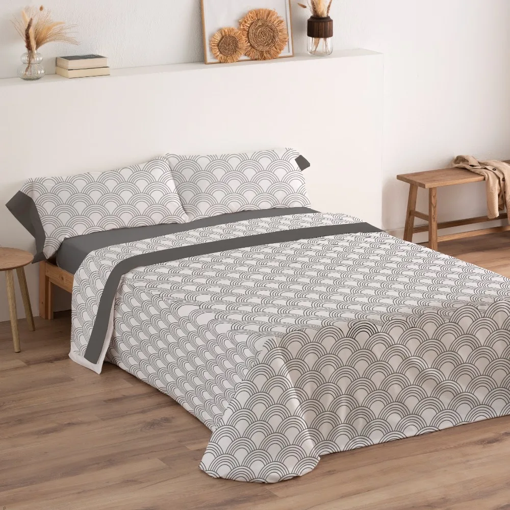 Carpe Diem Juego Sabanas Primavera Verano CERCO Gris 50% Algodon Cama 90,105,135,150,160,180,200 Tratamiento Antibolitas