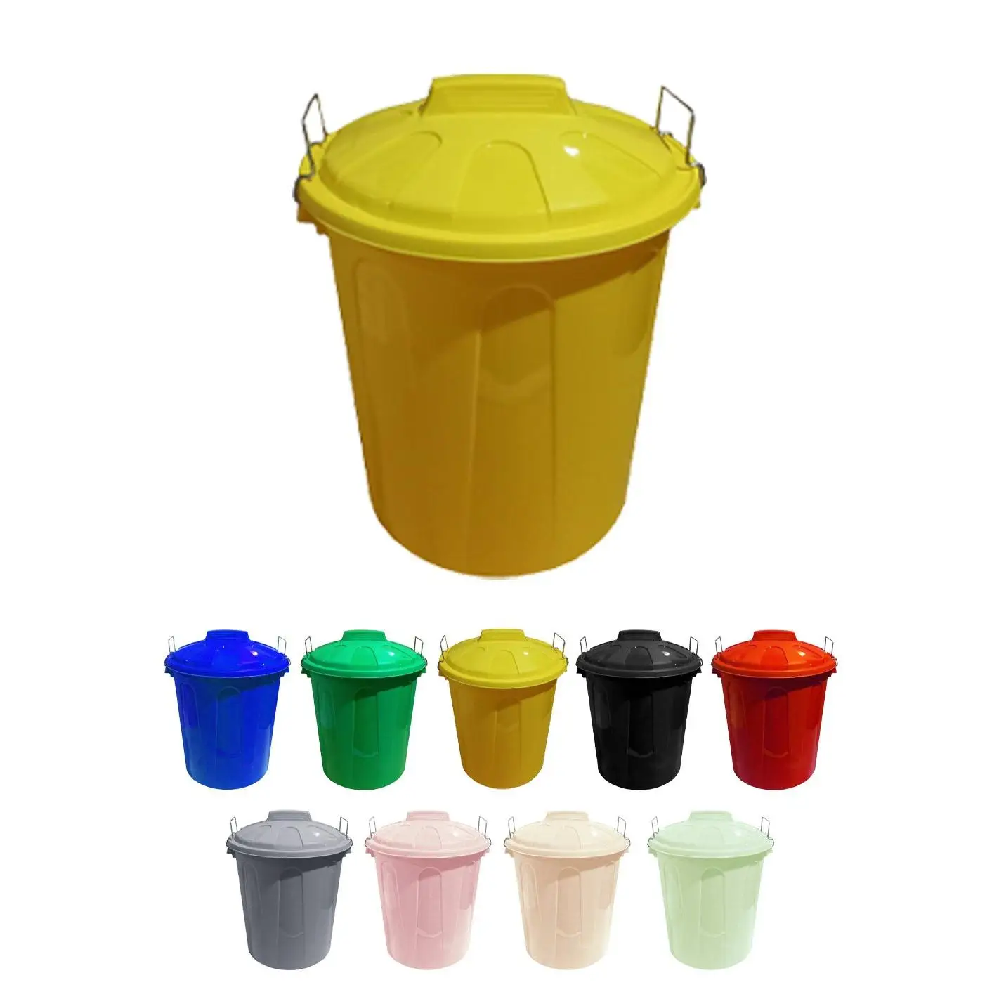 JARDIN202 - Cubo Basura de plástico con Tapadera | Cubo almacenaje y reciclar