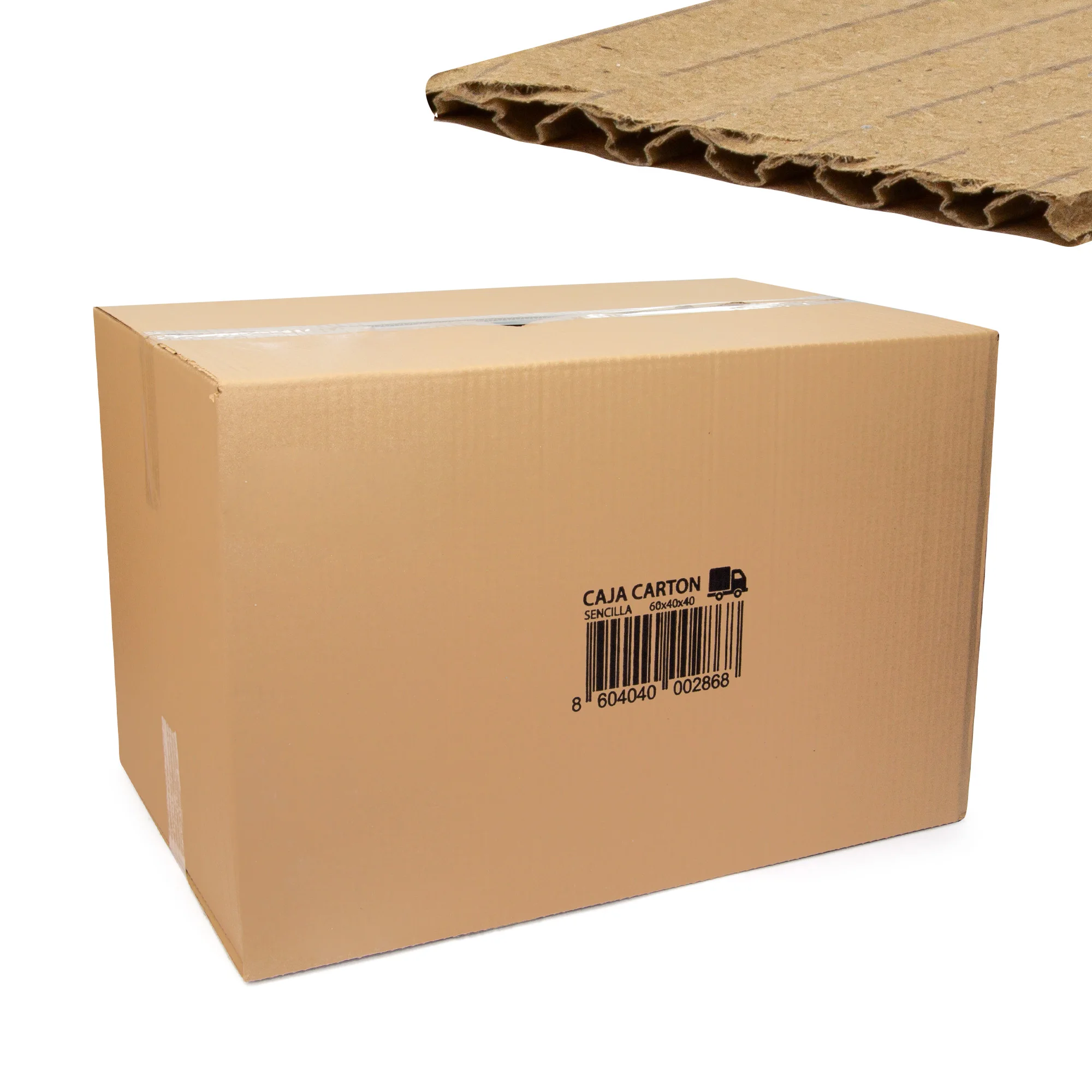 Pack 12 Cajas de cartón. Disponibles en varias medidas: 30x20x15 cm, 40x30x25 cm, 50x35x30 cm, 60x40x40 cm y 80x40x40 cm