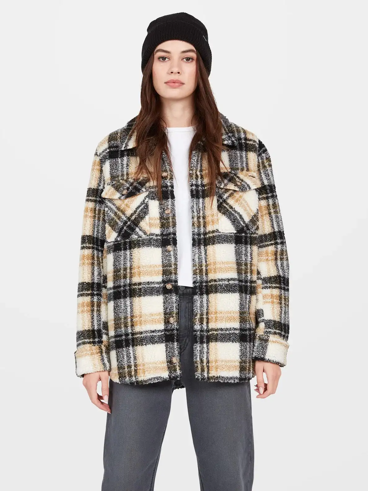 Chaqueta Chica Volcom Silent Sherpa Jacket - Hazelnut