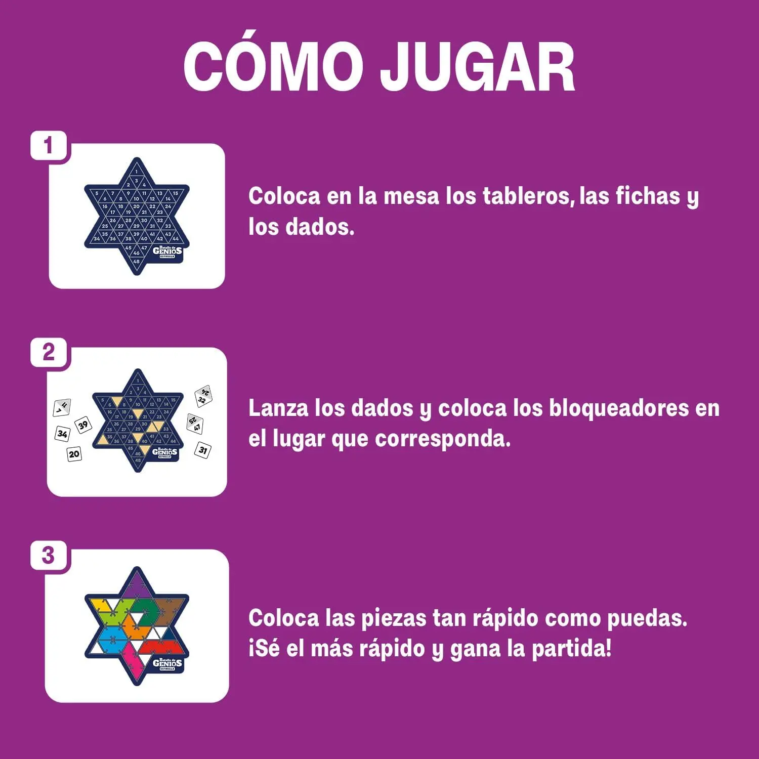 Ludilo Battle of Geniuses Stars | Educational Board Game for Kids 8 Years, includes 22 wooden shapes, 14 blockers, 7 dice, and 2 boards, enhancing cognitive skills in 2 players with over 165,000 challenges. #3