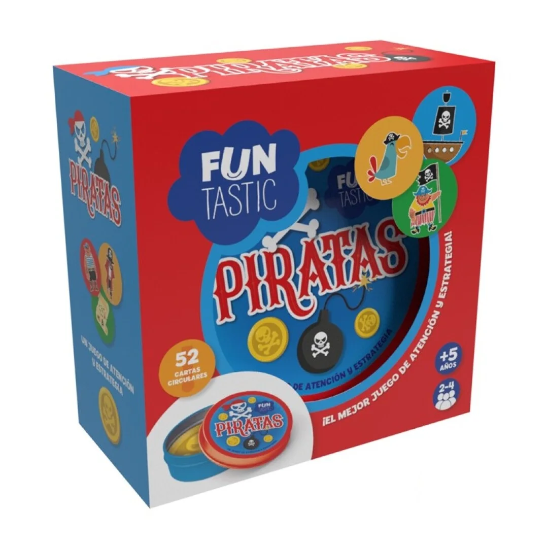 IMAGILAND - JUEGO DE CARTAS REDONDAS PIRATAS CON CAJA, FUJ012, TIENDA CON LICENCIA OFICIAL