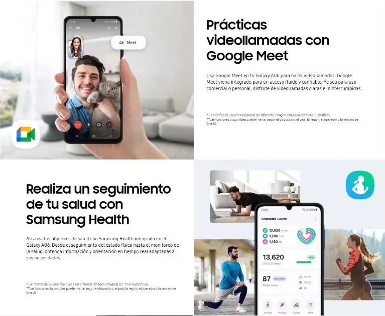 Samsung Galaxy A06 4G LTE Pantalla de 6.7» 4GB+64GB|4GB+128GB Batería 5000 mAh, MediaTek Helio G85, Dual SIM No Charger 8
