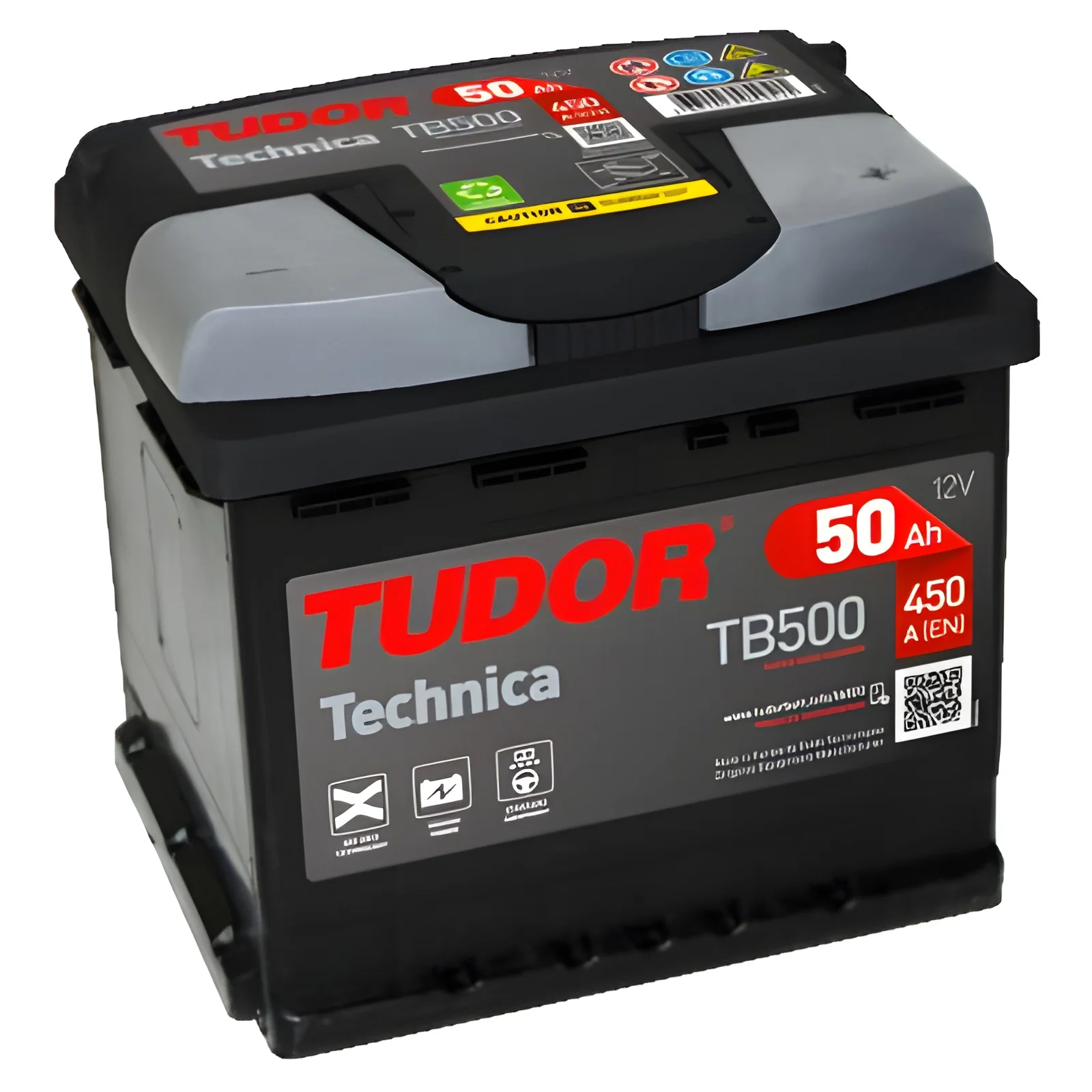 Tudor TB500 Batería de Coche 50Ah 450A - Larga Duración y Potente Arranque