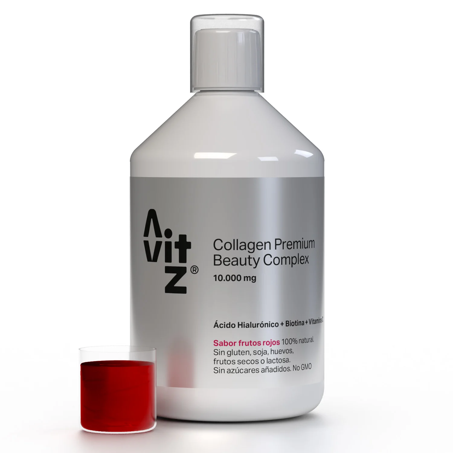 Avitz - Collagen Premium Beauty Complex – Colágeno Hidrolizado Marino 10,000 mg Tipo 1 & 3 – Con Vitaminas C, B5, B6, B12 & D3, Ácido Hialurónico, Biotina, Sílice - Para Piel, Cabello & Uñas – Líquido