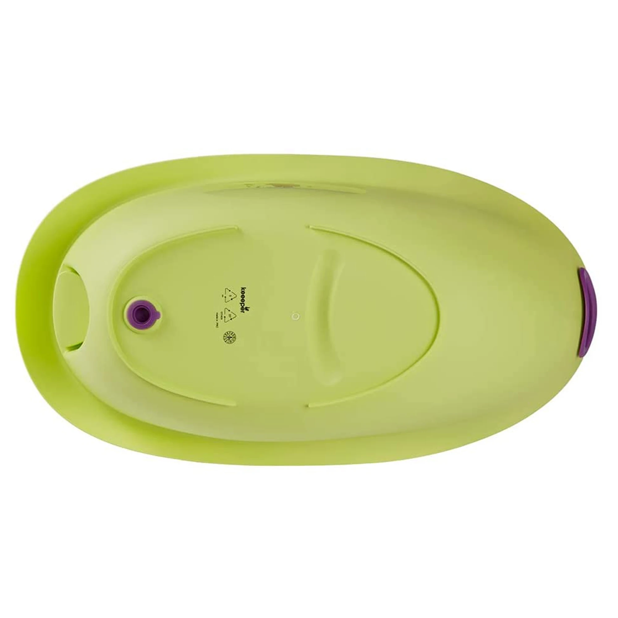 Ergonomic bathtub with soft handles Hipp, cap and anatomical seat, 0-6 months, Natalia, Green #8