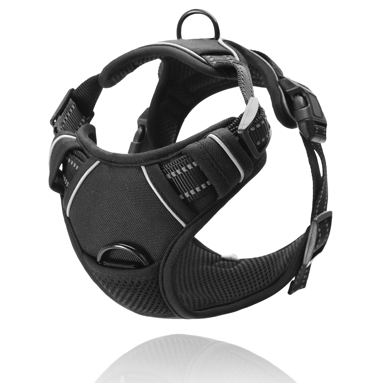 Nobleza Arnes Perro Pequeño, Arnes Perro Antitirones con Lineas Reflectantes, Cómodo Transpirable Acolchada Ajustable Arneses Tipo Chaleco para Perros para Adiestramiento, Paseo