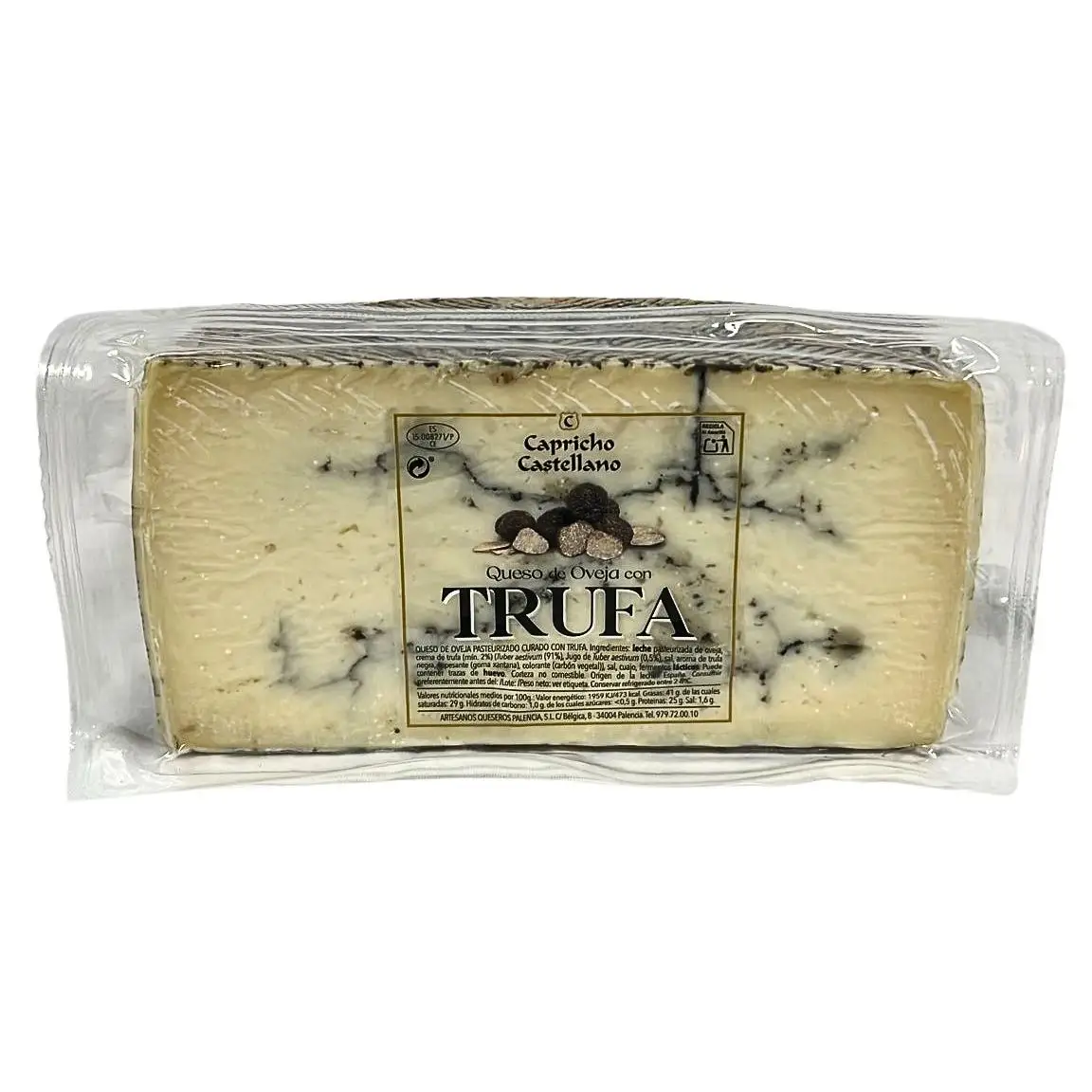 Queso de Oveja con Trufa Negra , Capricho Castellano Gourmet , Sabor Exclusivo Trufado , Ideal Tabla de Quesos Navidad , Media Pieza 1,5 kg