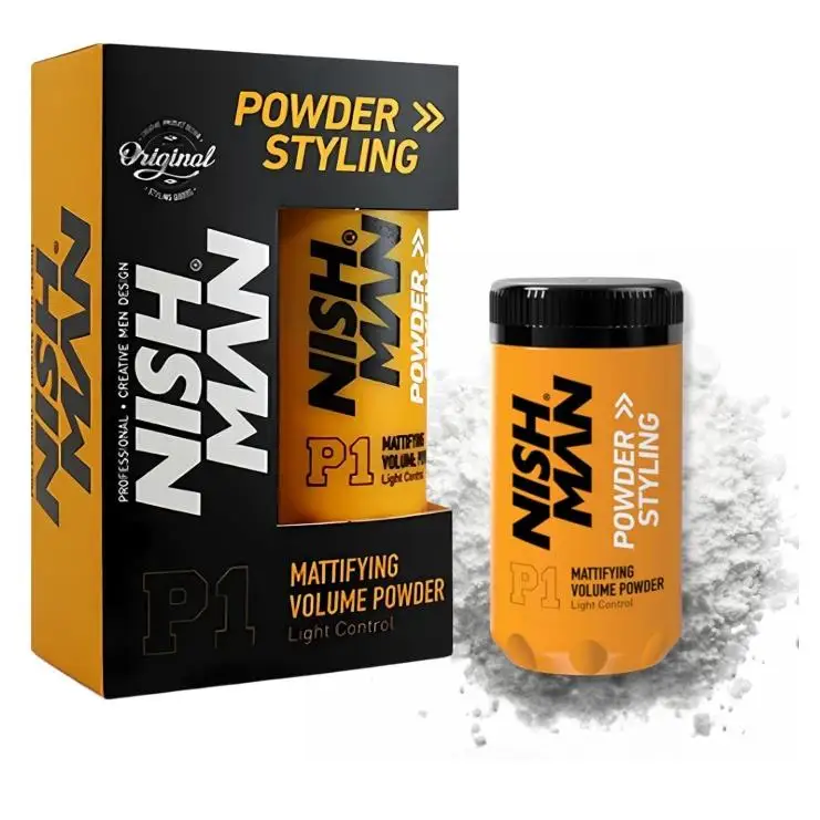 NISHMAN Polvo de Peinado P1 - Mattifying Volume Light Control 20g - Máximo Aumento de Volumen y Textura - Polvo de Peinado Perfecto para Fijación Flexible y Acabado Mate