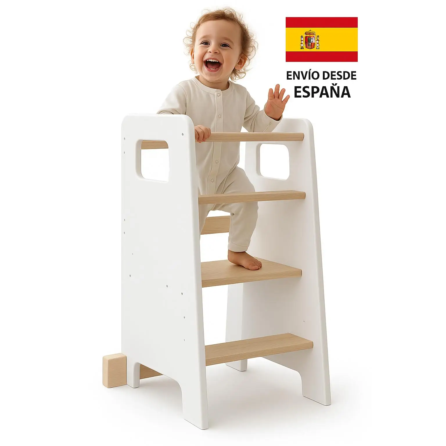 Torre Montessori para niños Blanca, Torre de aprendizaje evolutiva, 3 en 1 Torre de aprendizaje, Multifuncional Torre de aprendizaje para niños mayores de 1 año (negro) - Regalos originales para bebés