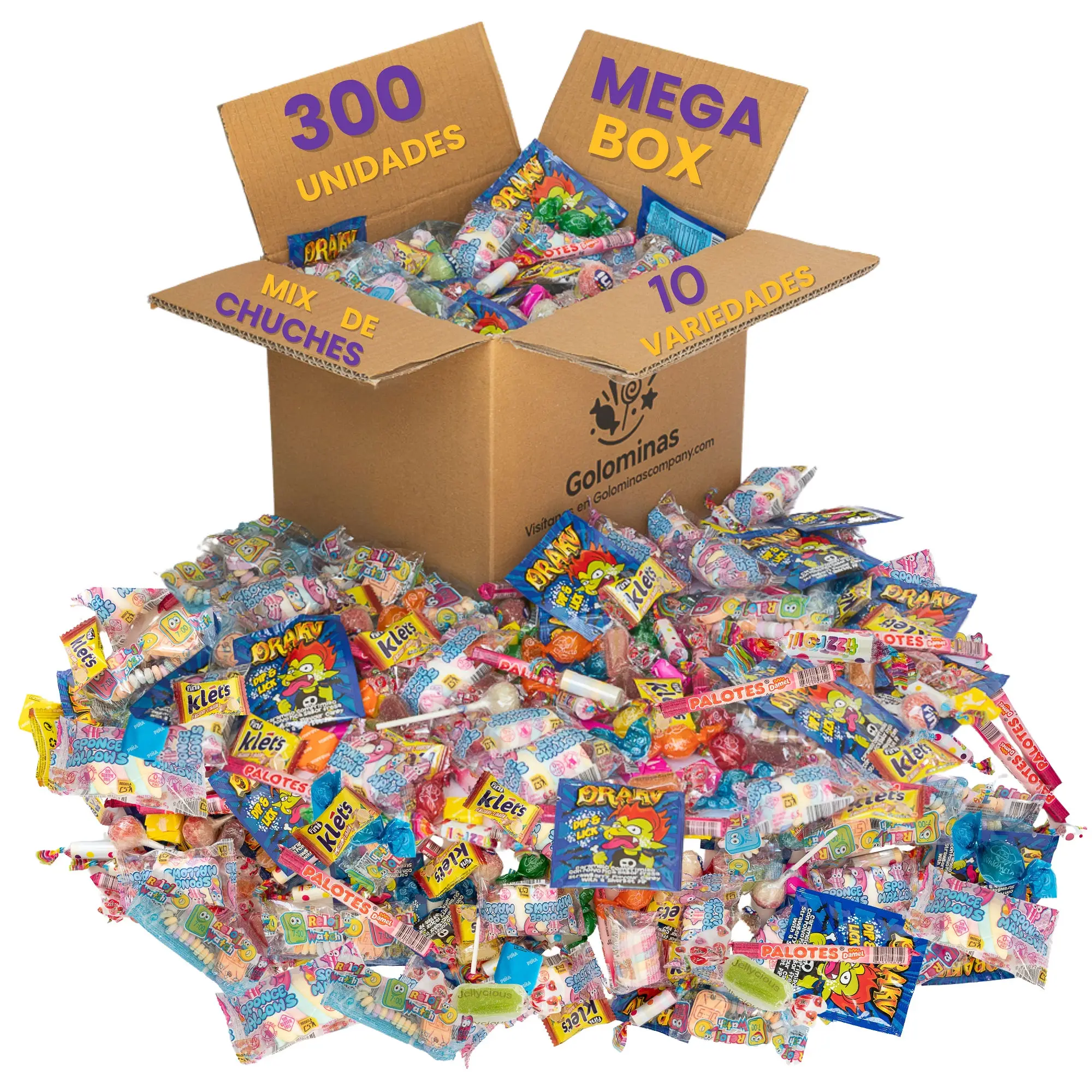 Party pack 300, 200 or 100 assorted sweets for children | wide assortment of candies in individual format | gluten and lactose free | perfect for birthdays, piñatas, events, schools and surprise bags | easy to distribute and large quantity