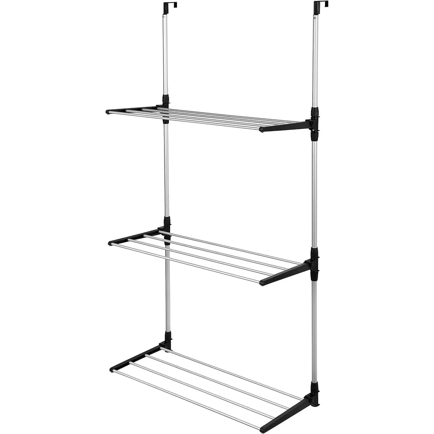 ARISE SHOP-Tendedero Colgante para Puerta, Metal/Plástico,3 Niveles, 12 Varillas,Espacio Total
