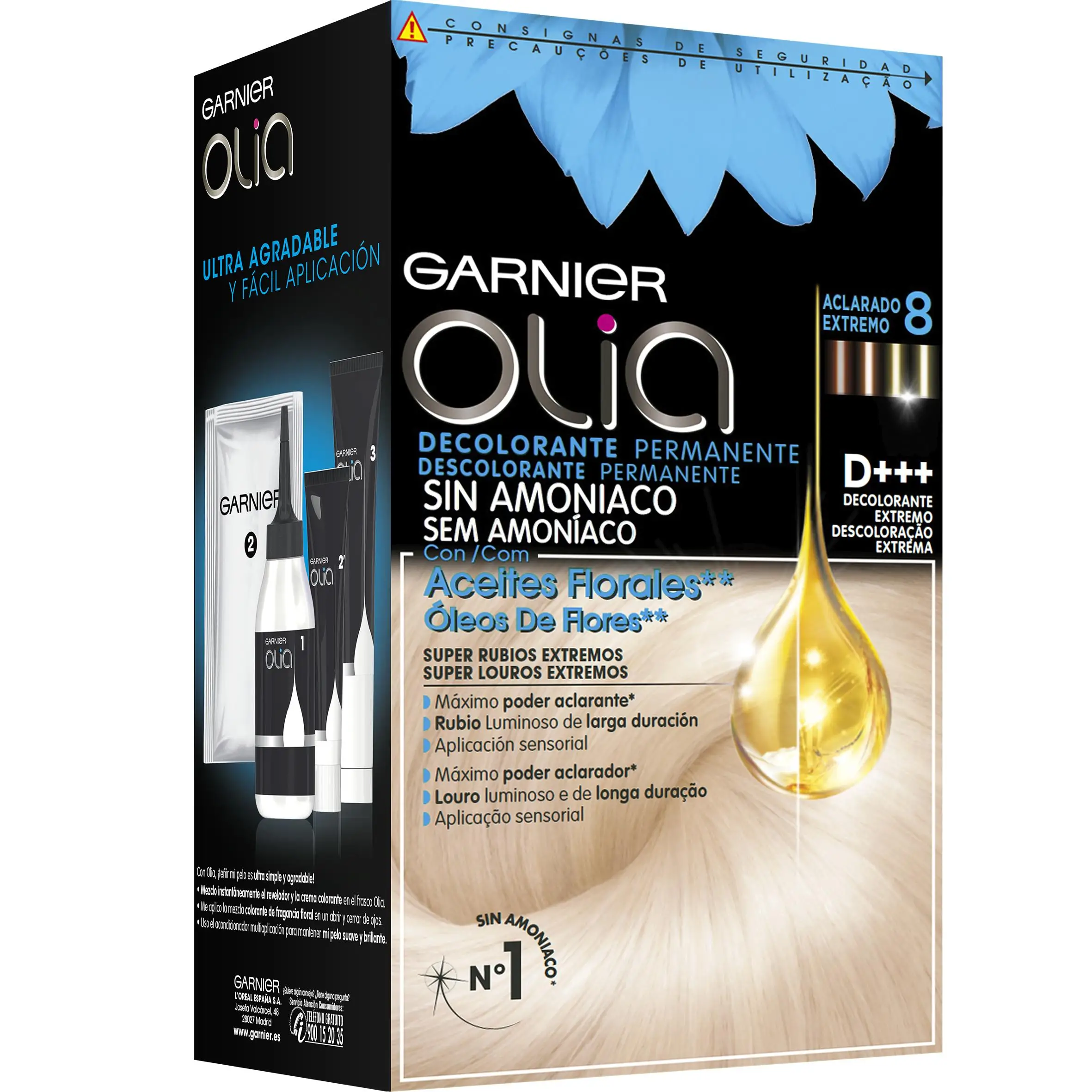 Garnier olia permanent bleach without ammonia with natural floral oils - extreme bleach d+++