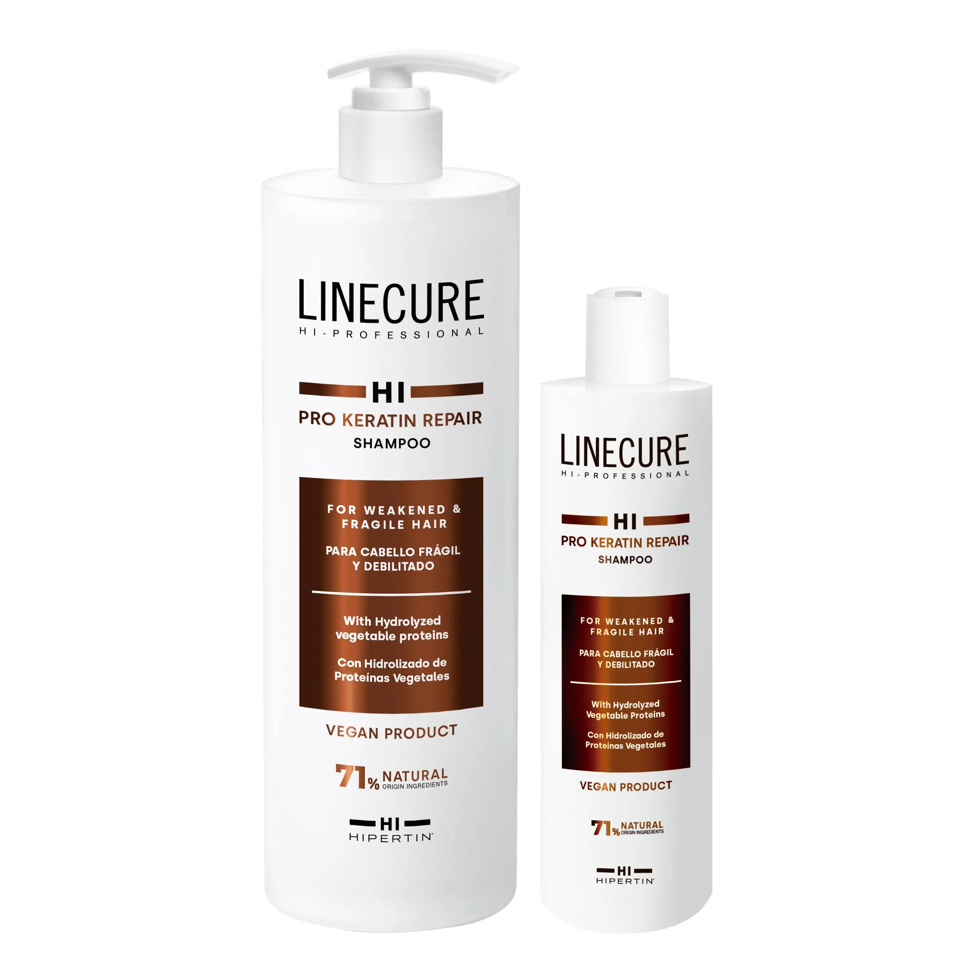 Hipertin Champú Vegano con hidrolizado de proteínas vegetales para cabello dañado PRO KERATIN REPAIR - 300ml / 1000ml
