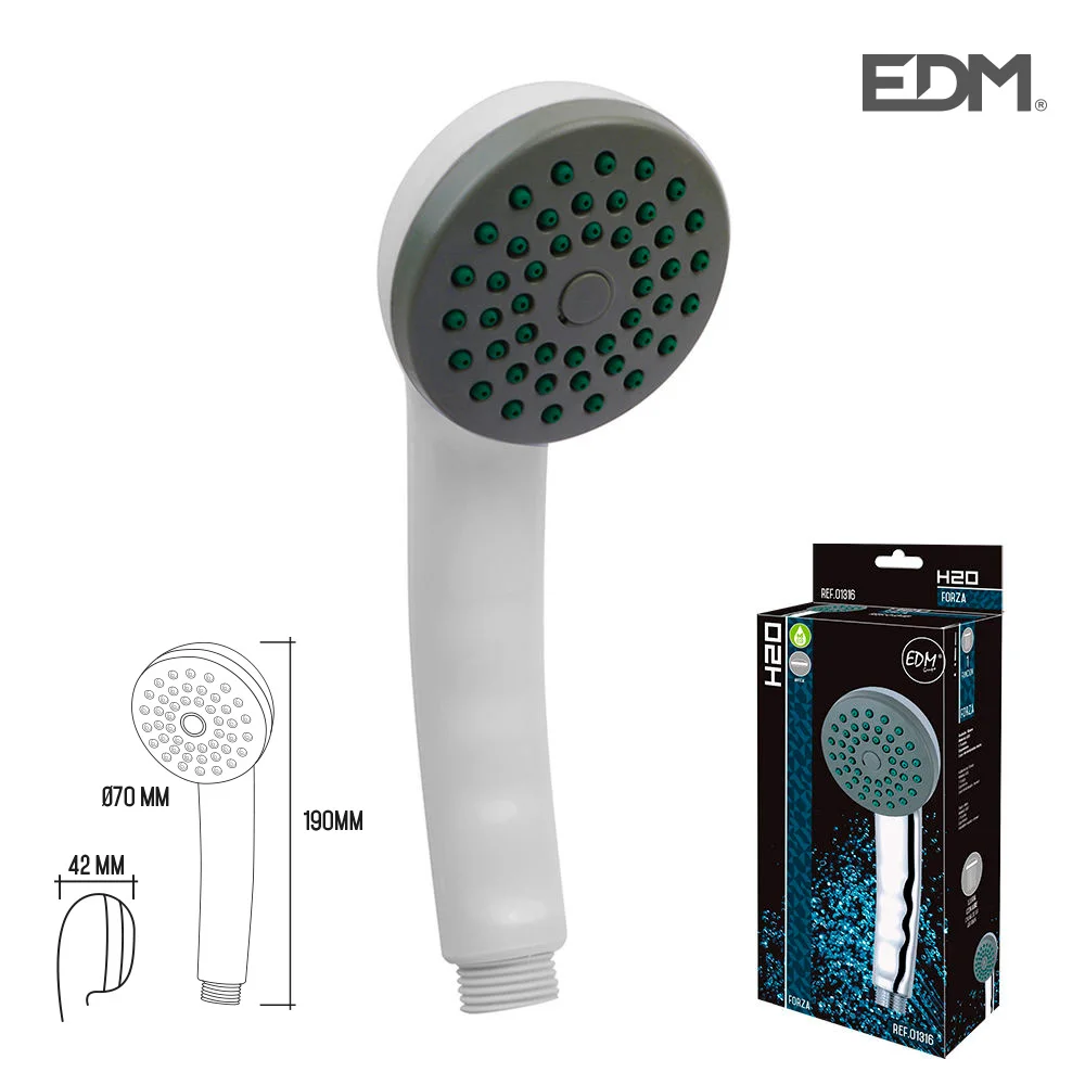Mango de ducha anticalcareo. color blanco. edm
