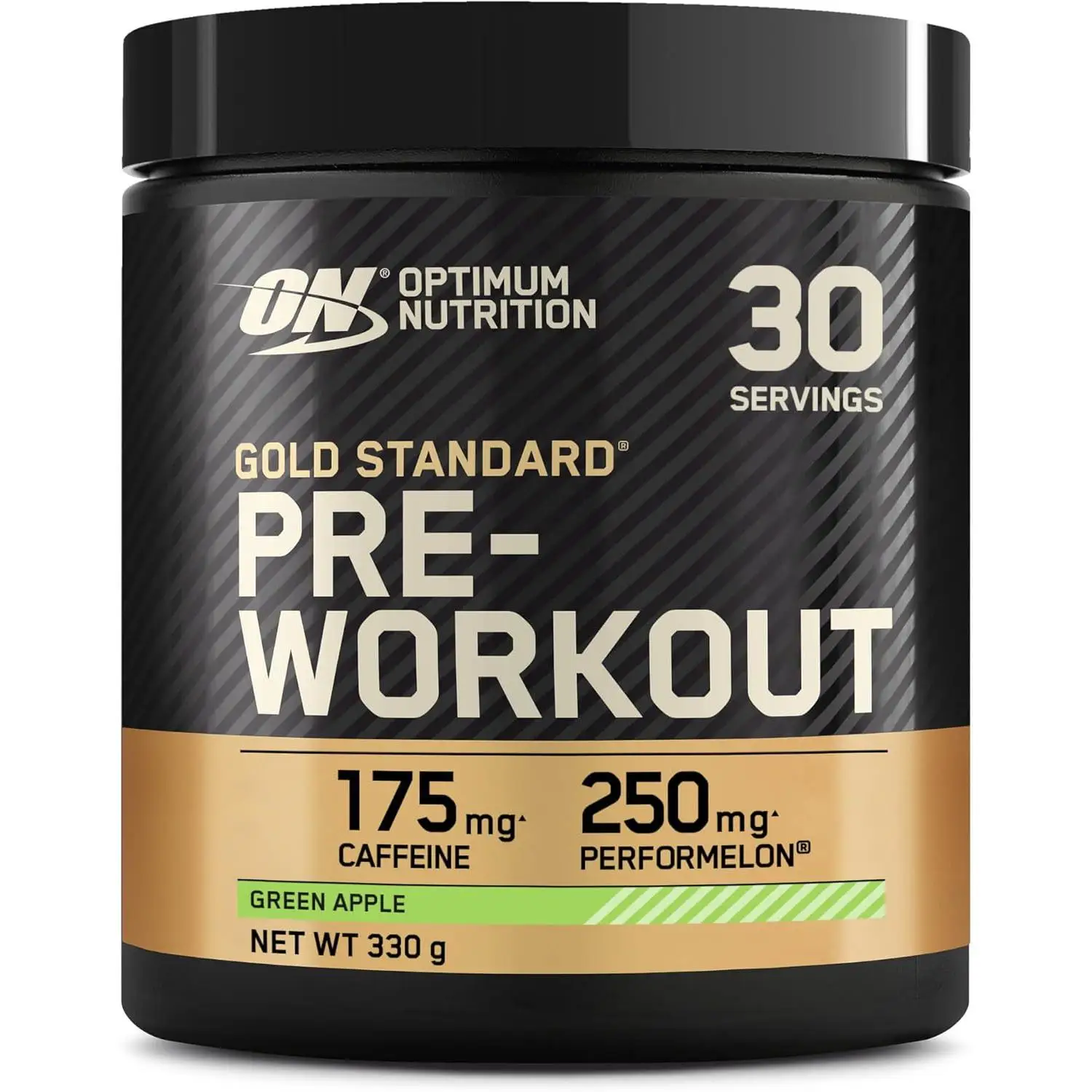 Optimum Nutrition Gold Standard Polvo Pre Entrenamiento, Bebida Energética con Monohidrato de Creatina, Beta Alanina, Cafeína y Complejo de Vitamina B, Sabor Manzana Verde, 30 porciones, 330 g