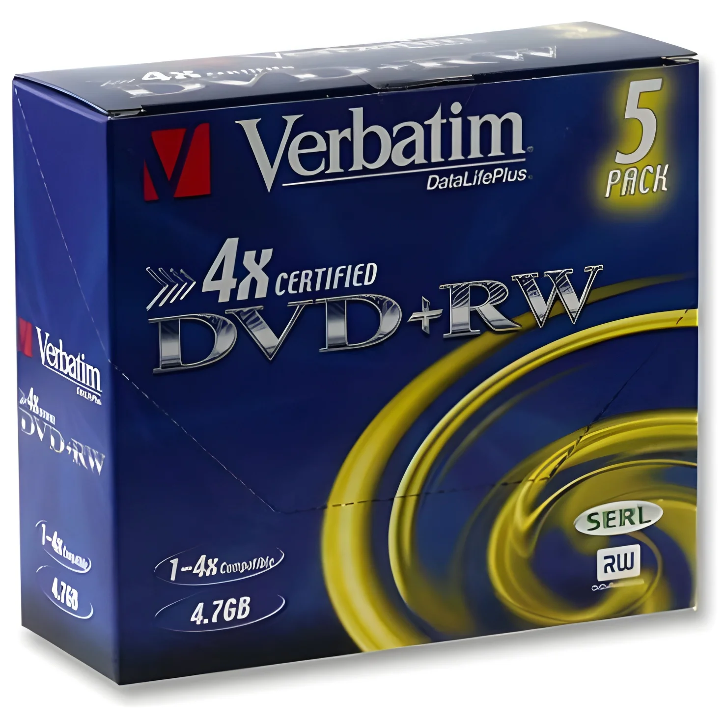 Verbatim DVD+RW 4X, 4.7GB Matt Silver,5 Pack, 43229 (Matt Silver,5 Pack)