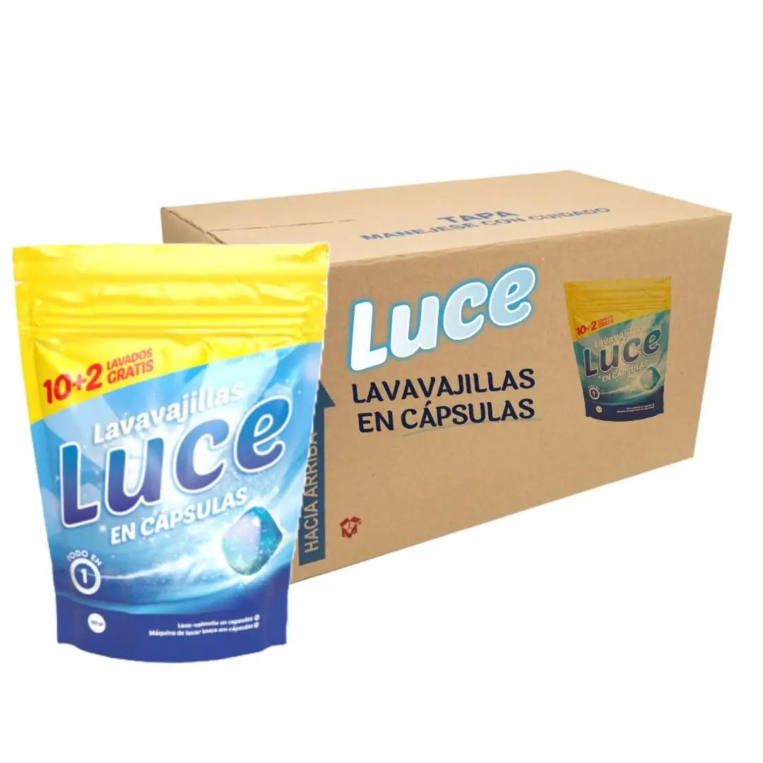 PACK de 12 - 144 cápsulas LUCE lavavajillas bolsas de 12 cápsulas, todo en uno