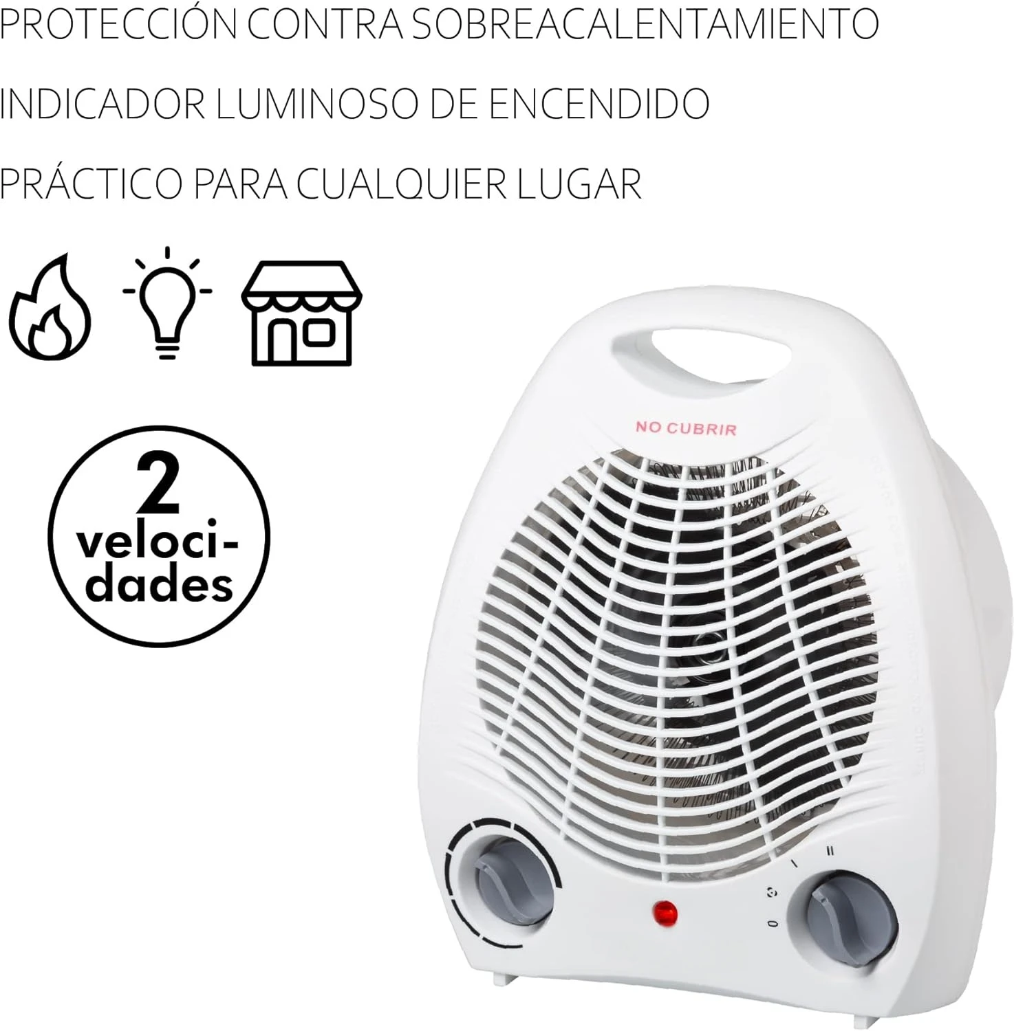 Starley-fan heater with 2 power levels, Max. 2000w, adjustable thermostat and overheating protection-portable thermofan, hot air and fan-electric heater