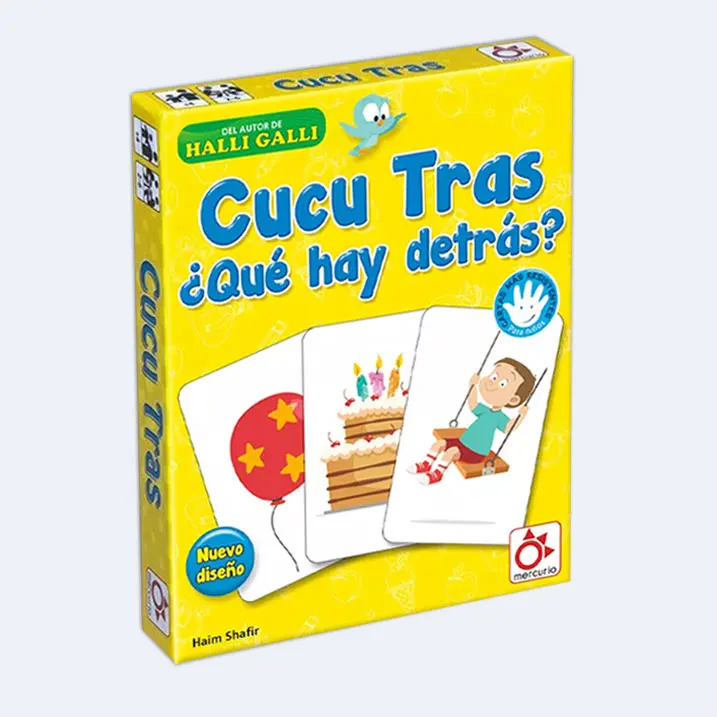 Cucu tras ¿Qué hay detrás? | Juego de cartas infantil de observación y memoria. | Para 2 a 6 jugadores | ideal para niños 4+ años. | ABJ | juegos Mercurio