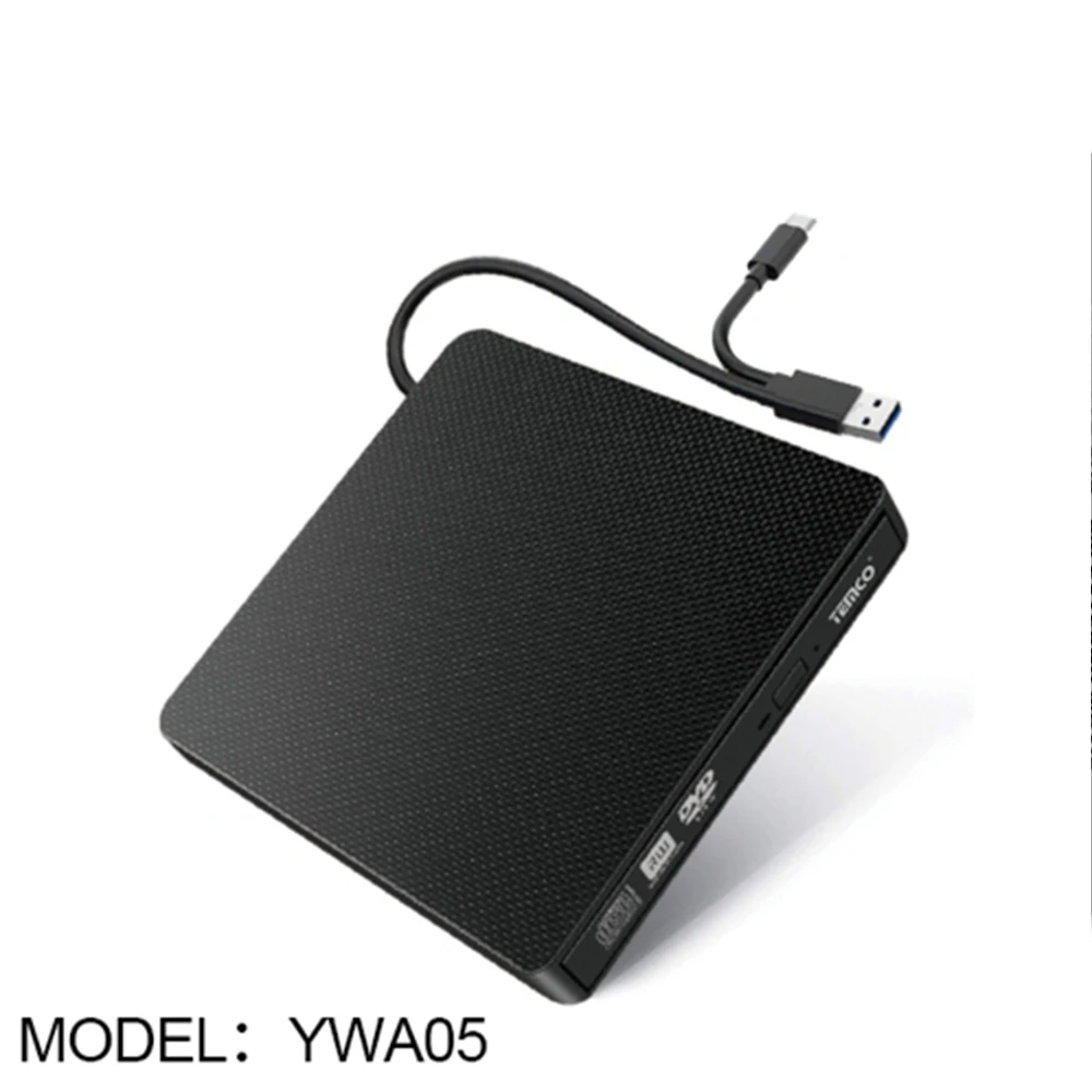TEMCO Lector CD/DVD Externo, USB 3.0 Grabadora DVD Externa,Disquetera Externa USB C CD/DVD-RW Drive, Lector DVD Externo para Portatil,PC,Laptop,Windows 11/10/8.1/XP/Linux/MacOS,iMac,Macbook Negro