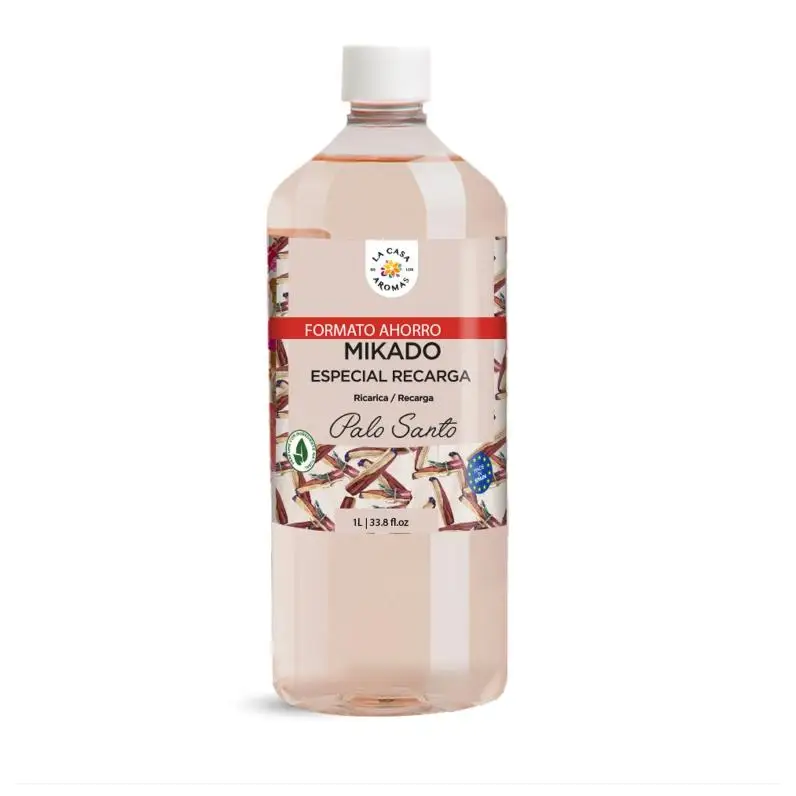 La Casa de los Aromas Mikado Reposicion PALO SANTO NOVEDAD 2025 botella 250ML,500ML,1000 ML con palitos de recambios Ambientador Fragancia  DURADERA  Calidad garantizada