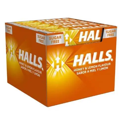 Halls honey and lemon candies 32 g - box of 20 packages