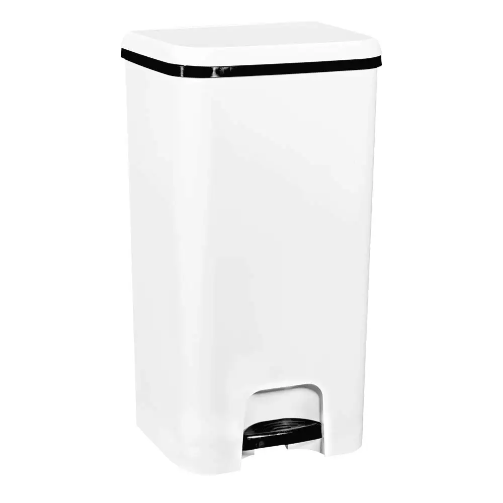 Com-Fort House rubbish bin with Pedal 37L White recycling bucket organic kitchen waste bin