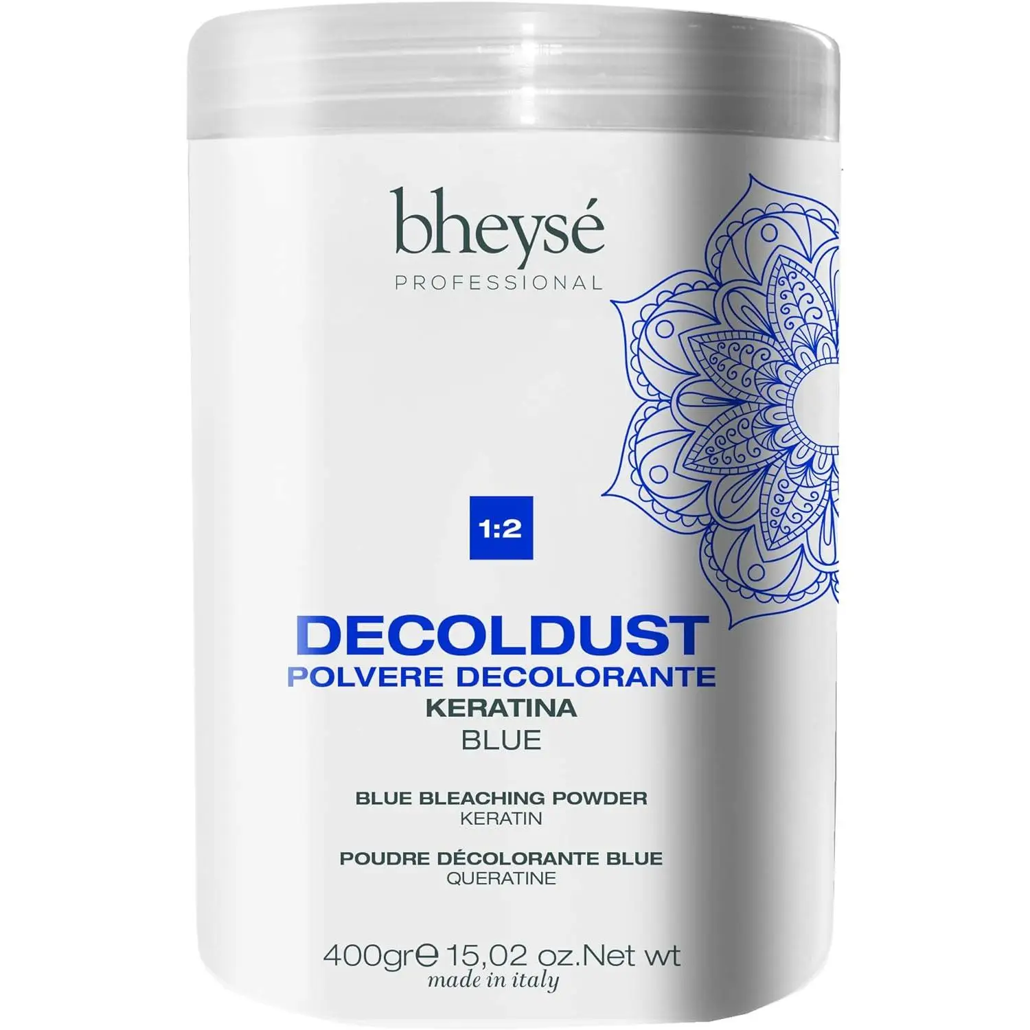 Decoldust hair discoloration 400gr blue decolorizing powder with keratin-lightening 9 tone, high power lightening/Bheysé Professional