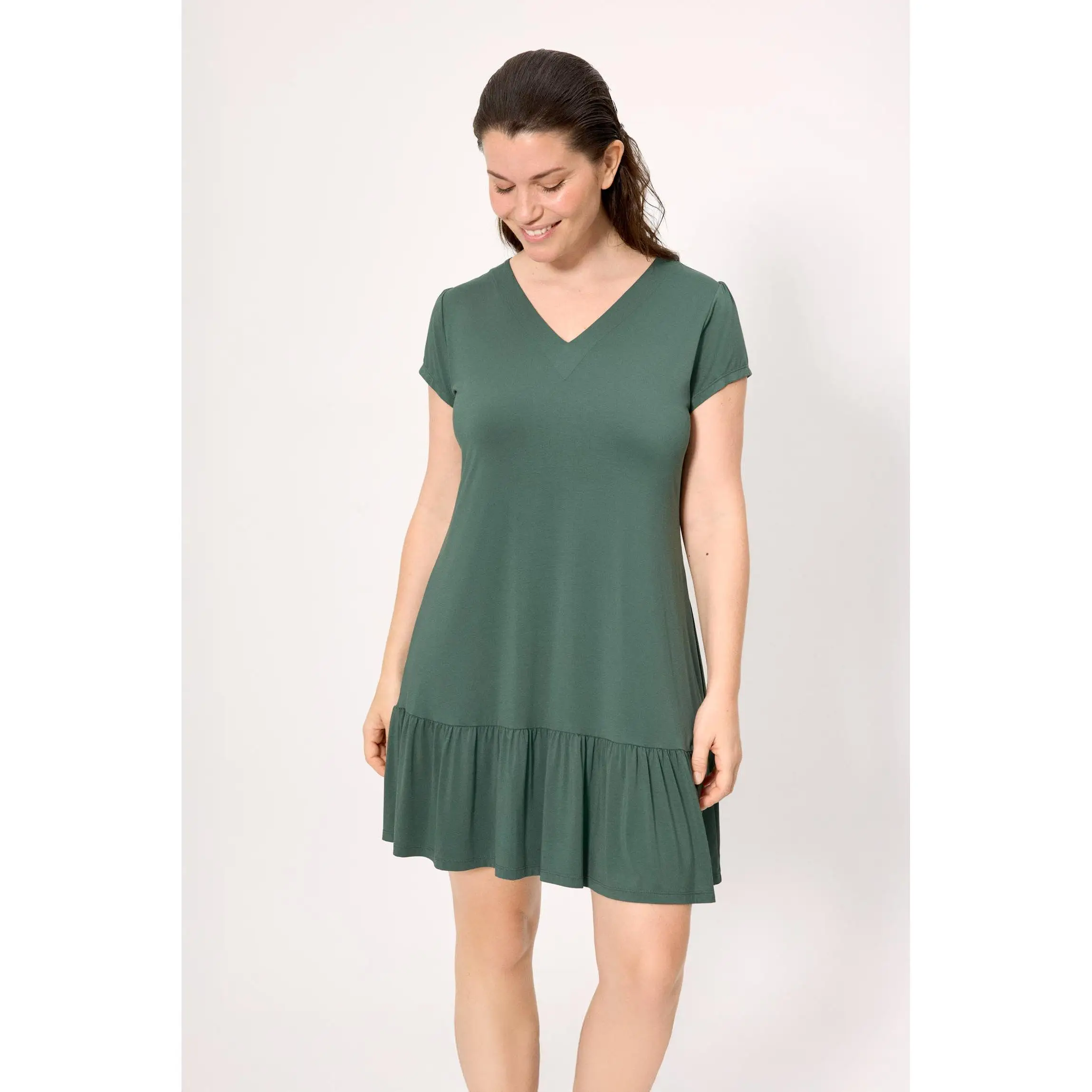 Ysabel Mora - Vestido manga corta verde botella