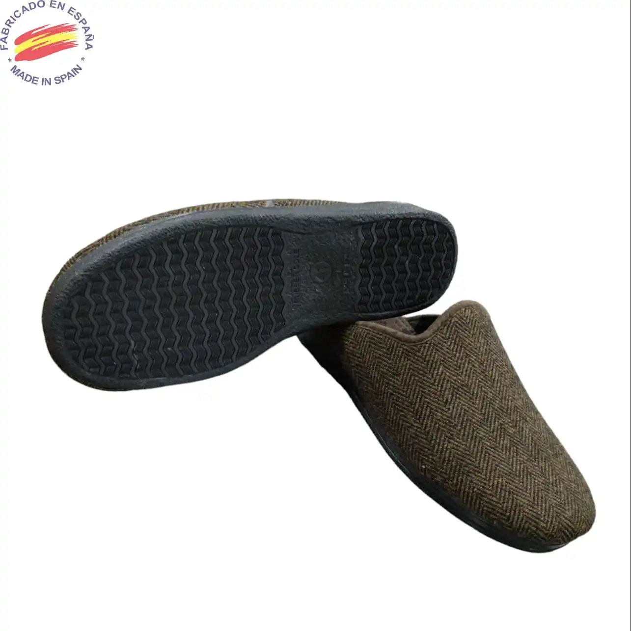 JN Store brown men's home slippers made in Spain with top quality materials, men's slippers non-slip