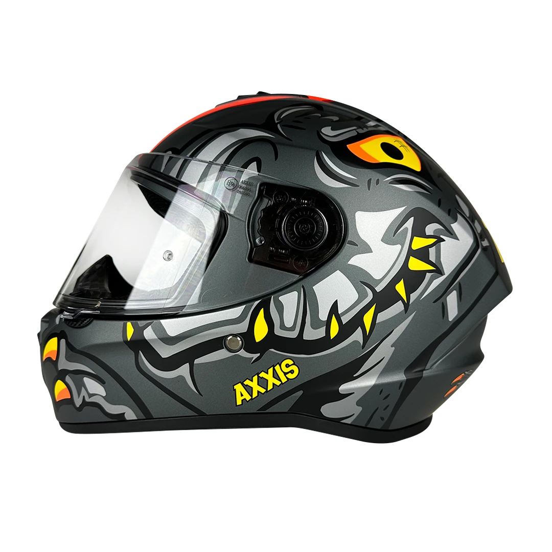 Full-face helmet for motorcycle AXXIS FF112D DRAKEN S DINOTOON adult matte gray COLOR