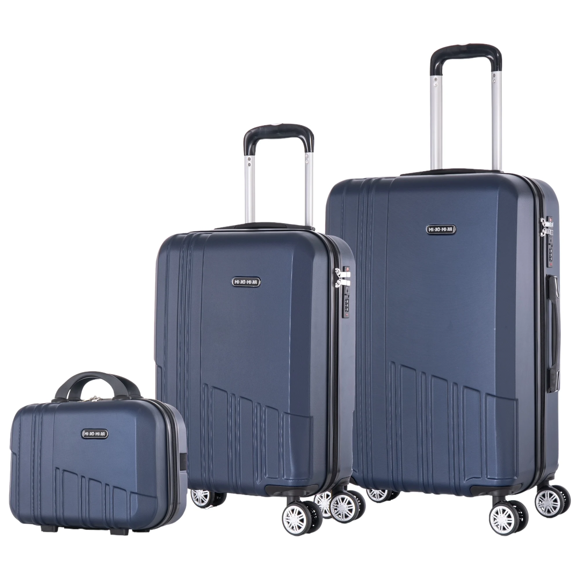 Set of 3 travel suitcases: ABS light case, number lock, 4 360 ° swivel wheels, aluminum telescopic handle luggage set. Set Trolley suitcase cabin hand luggage (M006 1688 2688 7 days)