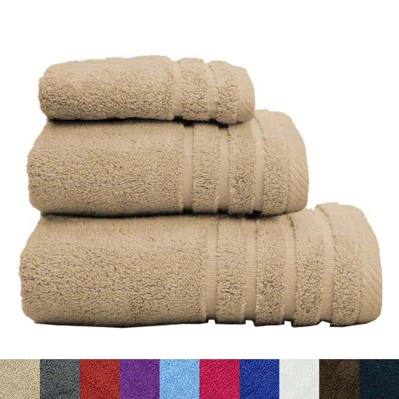 Aicasa cotton bath towel set 100% for adults in various colors-Pack of 3 pieces