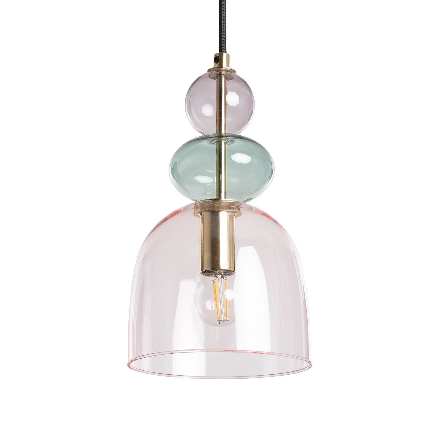 Ledkia Lámpara Colgante Baudelaire Metal y Cristal Diseño Vintage