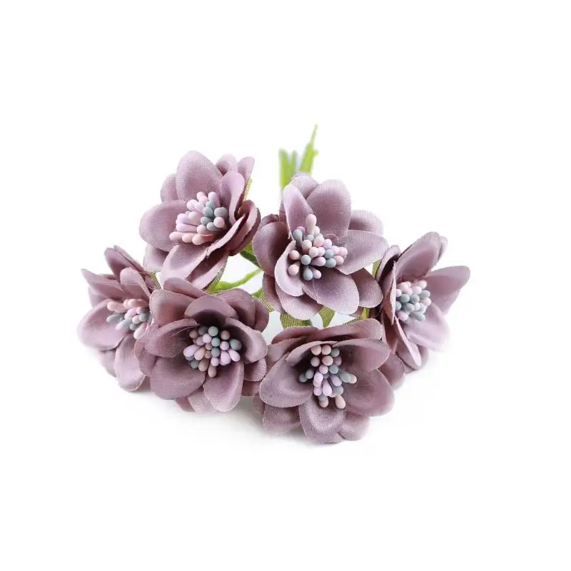 POMO 6 MINIFLORES DE TELA para Decoración y Accesorios