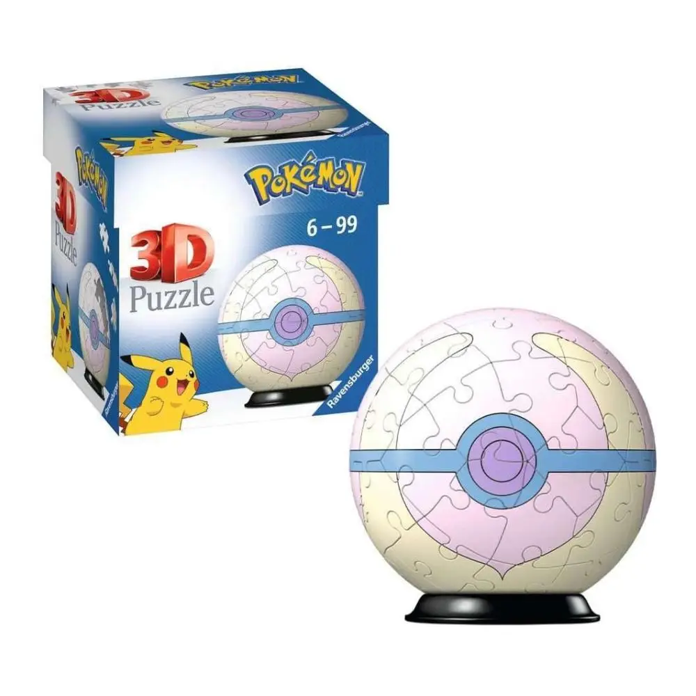 RAVENSBURGER PUZLE 3D POKEMON HEAL BALL 54 PIEZAS, 11582, TIENDA CON LICENCIA OFICIAL